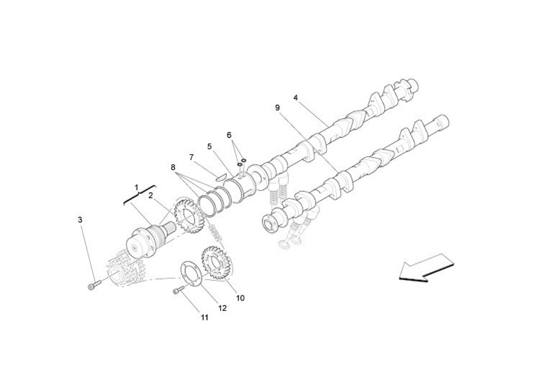 Lh cylinder head camshafts