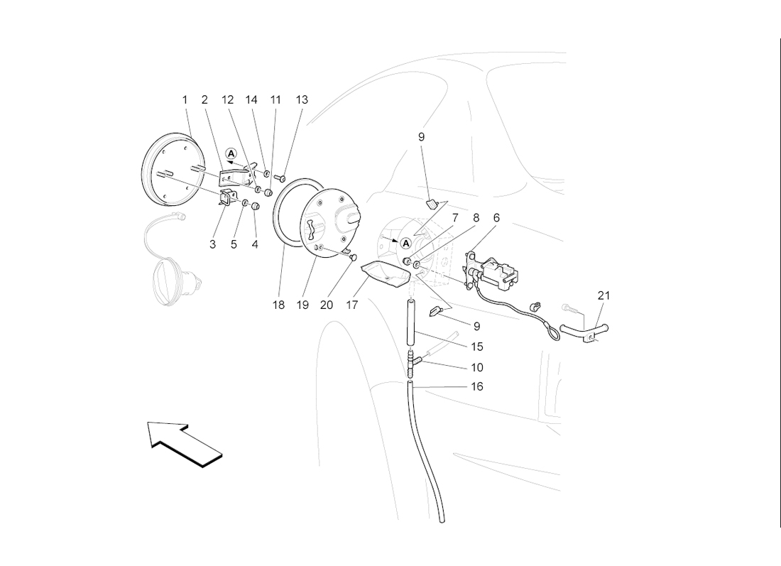 Fuel tank door and controls