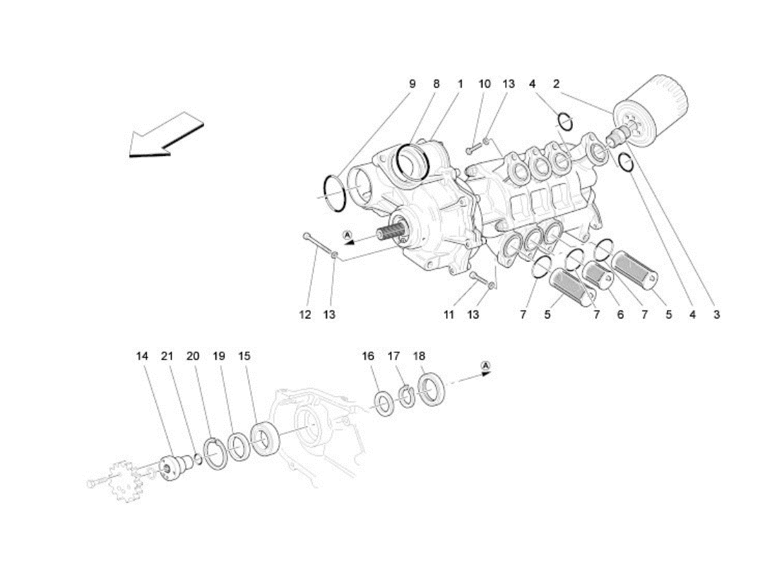 oil pump and filter