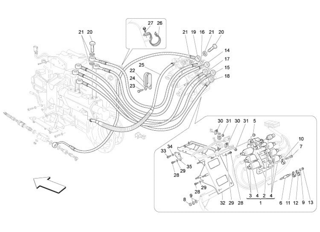 Transmissie hydrauliek hoofdunit